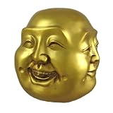 Four Faces Of Life Buddha Head Figure Golden Finish