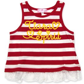 FairyBaby（フェアリーベイビー） 裾フリルボーダータンクトップ （レッド/サイズ90）