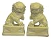 Carved oriental Fu (Foo) Dogs - yellow river stone (soapstone) , hand carved
