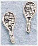 Sterling Silver Tennis Ball & Racket Earrings by SilverChicks