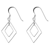 Sterling Silver Moveable Double Diamond Earring