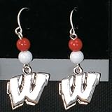 Wisconsin Badgers Beaded Wire Logo Earring NCAA College Athletics