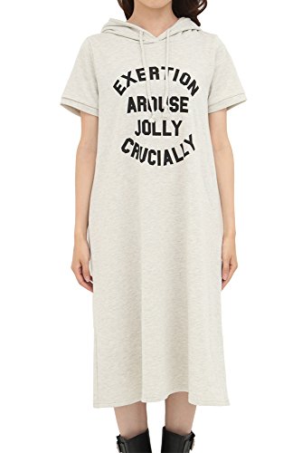 (Goldjapan)ゴールドジャパン 大きいサイズ レディース ワンピース ロゴ入り ロング丈 パーカー 膝丈ワンピース ひざ丈ワンピース ひざ丈 ミディアム 膝上 膝下 ハーフ丈 ミモレ丈 ミモレ 半袖 半そで ゆったり 着痩せ 体型カバー LL 2L 3L 4L XL XXL 13号 15号 17号 LLサイズ 杢グレー ネイビー 紺 maru-82631