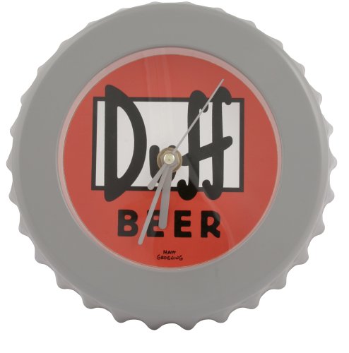 Childrens Toyshop  Toys : The Simpson's - Duff Beer Bottle Top Wall Clock