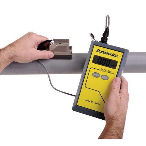 Dynasonics Portable Ultrasonic Flow Meter, 0.30 to 30 ft/sec, with Standard Pipe Transducer
