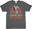 Junk Food Peanuts Snoopy Chicks Love Nerds Charcoal T-Shirt Tee