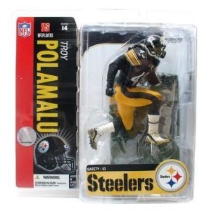 Troy Polamalu Pittsburgh Steelers Black Jersey Action Figure McFarlane NFL Series 14