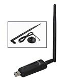 Alfa AWUS048NH High Gain 802.11b/g/n USB Wireless B / G / N Long-Range WiFi Network Adapter - Dongle With a 5 and 9dBi Screw-On Swivel Rubber Antenna with magnetic base