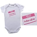 Baby-Says Bodysuit - Hello My Name is Adorable, 3-6 months