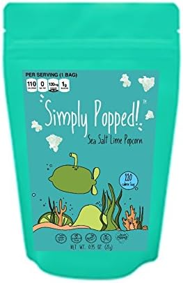 Gourmet Delicious Simply Popped, All Natural Popcorn Sea Salt Popcorn - Gluten-Free, Non-Gmo, Non-Allergenic, Healthy Snacks Simply 110 Calories (Pack of 16)