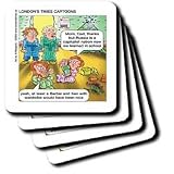 Londons Times Funny Russian and Armenian Cartoons - Matryoshka Vs. Ken And Barbie - Coasters