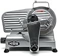 KWS Premium Commercial 180w Electric Meat Slicer 6" Stainless Blade, Frozen Meat/ Cheese/ Food Slicer Low Noises Commercial and Home Use