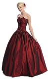 Ball Gown Strapless Formal Prom Dress #567 (4, Burgundy)