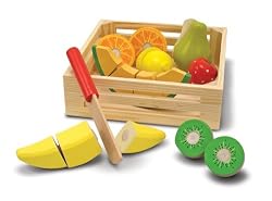 MELISSA & DOUG DELUXE CUTTING FRUIT CRATE PLAY FOOD