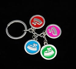 Four Bowl and Bone Keychain