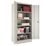 Alera : Quick-Assemble Storage Cabinet with Electronic Lock, 36w x 18d x 72h, Light Gray -:- Sold as 2 Packs of - 1 - / - Total of 2 Each