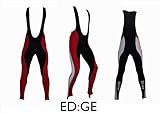 ED:GE Padded Cycling Bib Tights Leggings in Black/ White/ Red - Medium (32-34)