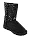 Soda Women's Bling Comfy Casual Flat Ankle Boots in Black Sequin