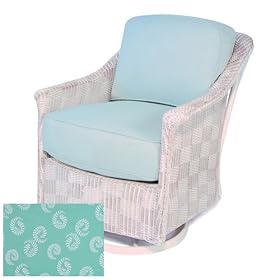 Lloyd-Flanders 46091071471 Calypso Lounge Swivel Glider with a Antique White finish and Nautilus... by 