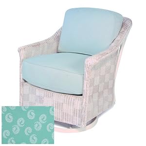 Lloyd Flanders Calypso White Finish Lounge Swivel Glider With Nautilus Alfresco Fabric by