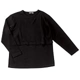MIA MAIL（ミア・メイル） 授乳長袖Tシャツ ブラック MLの画像