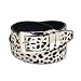 CHEETAH Skin Design Leather Belt Silver-Tone Buckle