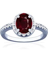 Platinum Oval Cut Ruby Ring With Sidestones (GIA Certificate)