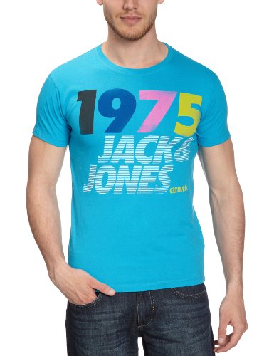 JACK & JONES Herren T-Shirt Slim Fit 12056454 FLY TEE HAWAIIAN OCEAN, Gr. 48 (S), Blau (HA Preisvergleich