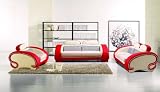 Cheap New 3pc Contemporary Modern Leather Couches AM-082-A-RED/WHITE For Sale – Discount UTM Couches