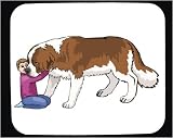 Decorated Mouse Pad with familiaris, human, body, individuals, individual, domestic, boy, persons, big, dogs, little, canis, humans, people, child, person, dog, saint, bernard