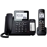 Panasonic KX-TG6671B DECT 6.0 Corded/Cordless Phone with Digital Answering System, Black, 1 Handset