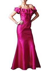Mermaid Satin Off the Shoulder Evening Dress/Prom Dress/Wedding Party Dress 