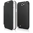 elago G6 Leather Flip Case for Galaxy Note 2+ HD Professional Extreme Clear film included - Full Retail Packaging - Black