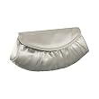 La Regale Gathered Satin Half Moon Clutch