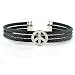 Sterling Silver Peace with Diamonds Bangle and Stainless Steel Cable