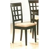 Set Of 2 Contemporary Style Cappuccino Finish Wood Dining Chairs