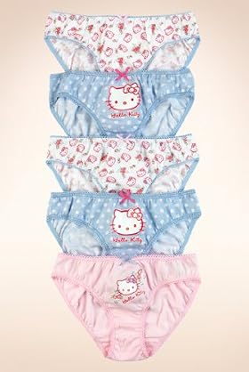 5 Pack - Older Girls' Pure Cotton Hello Kitty Briefs