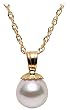 Akoya Cultured Pearl 6-6.5mm Pendant on 14k Yellow Gold Chain, 18"