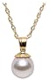 Akoya Cultured Pearl 6-6.5mm Pendant on 14k Yellow Gold Chain, 18"