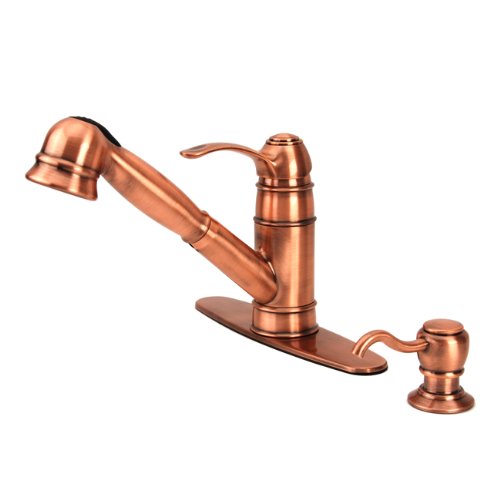 Fontaine Classique Pull Out Kitchen Faucet, Antique Copper - FF-CLSK4-AC