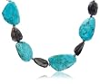 Sterling Silver Faceted Turquoise & Iolite Necklace, 18"