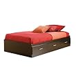 South Shore 3127080 Cosmos Collection Mates Bed, Black/Charcoal