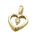 14Kt Yellow Gold Modest Diamond Solitaire Heart Pendant