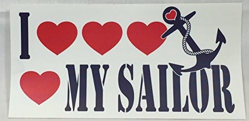 (Pack of 3) I Love My Sailor Stickers, 7" x 4"
