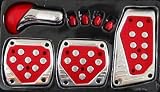 Red Chrome Racing Pedals Shift Knob Tire Valves -018