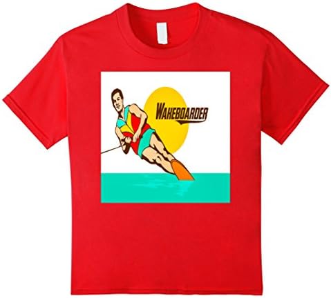 Kids Wake Board Man T-Shirt 8 Red