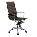 Otto High-Back Chair - Dark Brown/ Aluminum