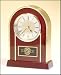Personalized Arched gold aluminum and rosewood piano-finish clock diamond-spun dial, three hand movement
