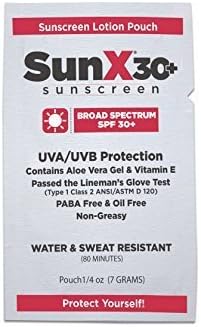 SunX SPF 30+ Individual Sunscreen Lotion Pouches, indv. by Coretex