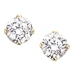 14K Yellow Gold 1/10 ct. Round Brilliant Cut Diamond Earring Studs